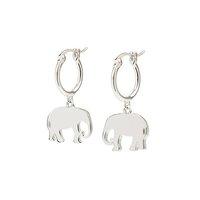 Daisy Good Karma Silver Elephant Hoop Earrings