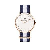 Daniel Wellington Gents Classic Glasgow Navy and White 40mm Watch