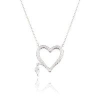 Daisy London Sterling Silver Heart Bark Necklace