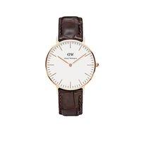 daniel wellington ladies classic york brown leather 36mm watch