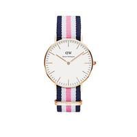 Daniel Wellington Ladies Classic Southampton Navy, White and Pink 36mm Watch