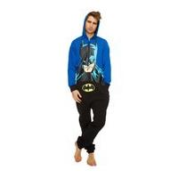 dc comics batman hooded face print onesie blueblack one size