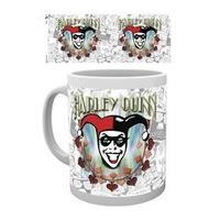 dc comics batman harley quinn logo mug