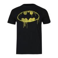 DC Comics Boys\' Batman Dripping Logo T-Shirt - Black - 9-10 Years