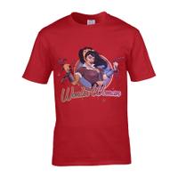 DC Comics Men\'s Bombshell Wonder Woman Logo T-Shirt - Red - L