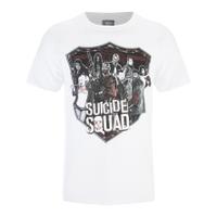 DC Comics Men\'s Suicide Squad Sheild T-Shirt - White - XXL
