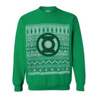 dc comics mens green lantern christmas fairisle sweatshirt green s