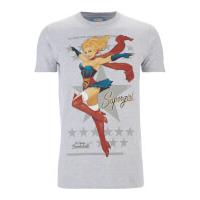 dc comics bombshells mens supergirl t shirt grey l