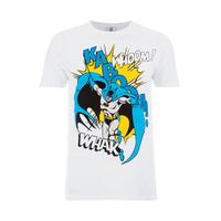 DC Comics Men\'s Batman Kaboom Whak Woom T-Shirt - White - XL
