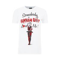 DC Comics Men\'s Batman Harley Quinn Loves Me T-Shirt - White - M