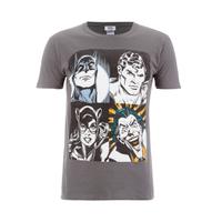 dc comics mens batman face t shirt grey m