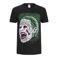 DC Comics Men\'s Suicide Squad Joker Head T-Shirt - Black - L