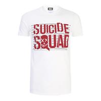 DC Comics Men\'s Suicide Squad Line Up Logo T-Shirt - White - L