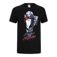 DC Comics Men\'s Suicide Squad Harley Quinn Daddy\'s Lil Monster T-Shirt - Black - XL