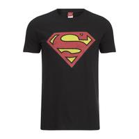 dc comics mens superman distress logo t shirt black l