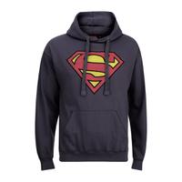 DC Comics Men\'s Superman Distress Logo Hoody - Petrol Blue - XL