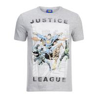 dc comics mens justice league flying t shirt grey marl m