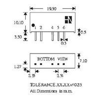 dcdc converter print hn power sim2 0912s sil7 9 vdc 12 vdc 166 ma 2 w  ...