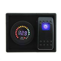 DC 12V LED Digital Panel Display voltmeter Socket with rocker switch jumper wires and housing holder