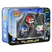 DC Comics Toy - Funko - Pocket Pop - Batman Mini Vinyl Action Figure Tin Batman Harley Joker