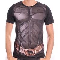 DC COMICS Men\'s Batman The Dark Knight Uniform Sublimation Print T-Shirt (L, Black)