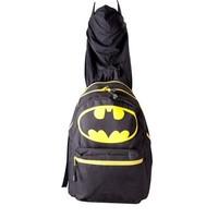 DC COMICS Batman Big Logo with Integrated Hood Backpack (Black)