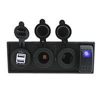 DC 12V/24V led power 3.1A USB port Sockets with rocker switch jumper wires and housing holder