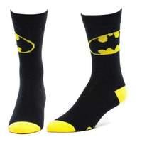 Dc Comics Batman Classic Logo Crew Socks 39/42 Black/yellow (cr0debbtm-39)