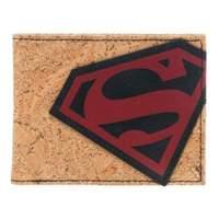Dc Comics Superman Red Angled Logo Bi-fold Wallet With Cork Effect Background (mw16v4spm)
