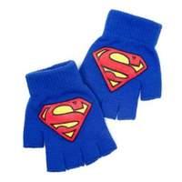 dc comics superman fingerless gloves with rubber classic logo blue kg1 ...