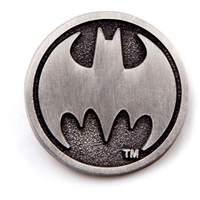 Dc Comics Batman Logo Metal Round Pin Metallic Silver (je0kdqbtm)