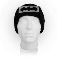 Dc Comics Batman Woven Beanie Hat With Logo Metal Plate Black (kc1ljebtm)