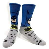 Dc Comics Batman Crew Socks With Menacing Dark Knight Figure 43/46 Blue/grey (cr023dbtm-43)