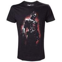 Dc Comics Batman Arkham Knight With Red Glow Small T-shirt Black (ts2hjtban-s)