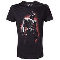 Dc Comics Batman Arkham Knight With Red Glow Large T-shirt Black (ts2hjtban-l)