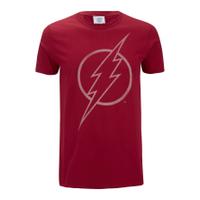 DC Comics Men\'s The Flash Line Logo T-Shirt - Cardinal Red - S