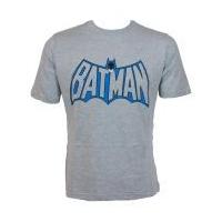 DC Comics Men\'s Batman Head and Logo T-Shirt - Grey - XXL