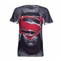 dc comics mens superman tear t shirt grey xl