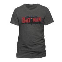 DC Comics Men\'s Batman Authentic Logo T-Shirt - Grey - S