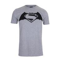 DC Comics Men\'s Batman v Superman Logo T-Shirt - Sport Grey - L