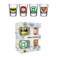 dc comics 4pk shot glass set