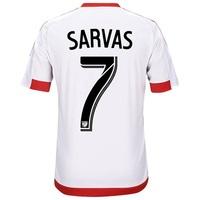 DC United Away Shirt 2017-18 - Kids with Sarvas 7 printing, Red/White