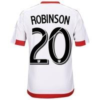 DC United Away Shirt 2017-18 with Robinson 20 printing, Red/White