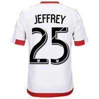 DC United Away Shirt 2017-18 - Kids with Jeffrey 25 printing, Red/White