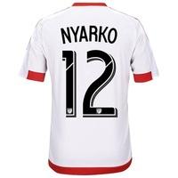 DC United Away Shirt 2017-18 - Kids with Nyarko 12 printing, Red/White