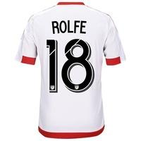 DC United Away Shirt 2017-18 - Kids with Rolfe 18 printing, Red/White