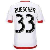 DC United Away Shirt 2017-18 - Kids with Buescher 33 printing, Red/White