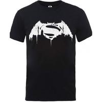 dc comics batman v superman beaten logo mens large t shirt black