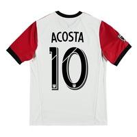 DC United Away Shirt 2017-18 - Kids with Acosta 10 printing, Red/White