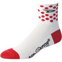 defeet aireator polka dot jersey socks whitered